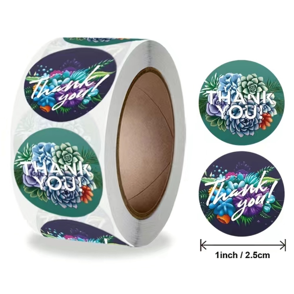 500 1” Roll Succulent Thank You Stickers PRICE IS FIRM